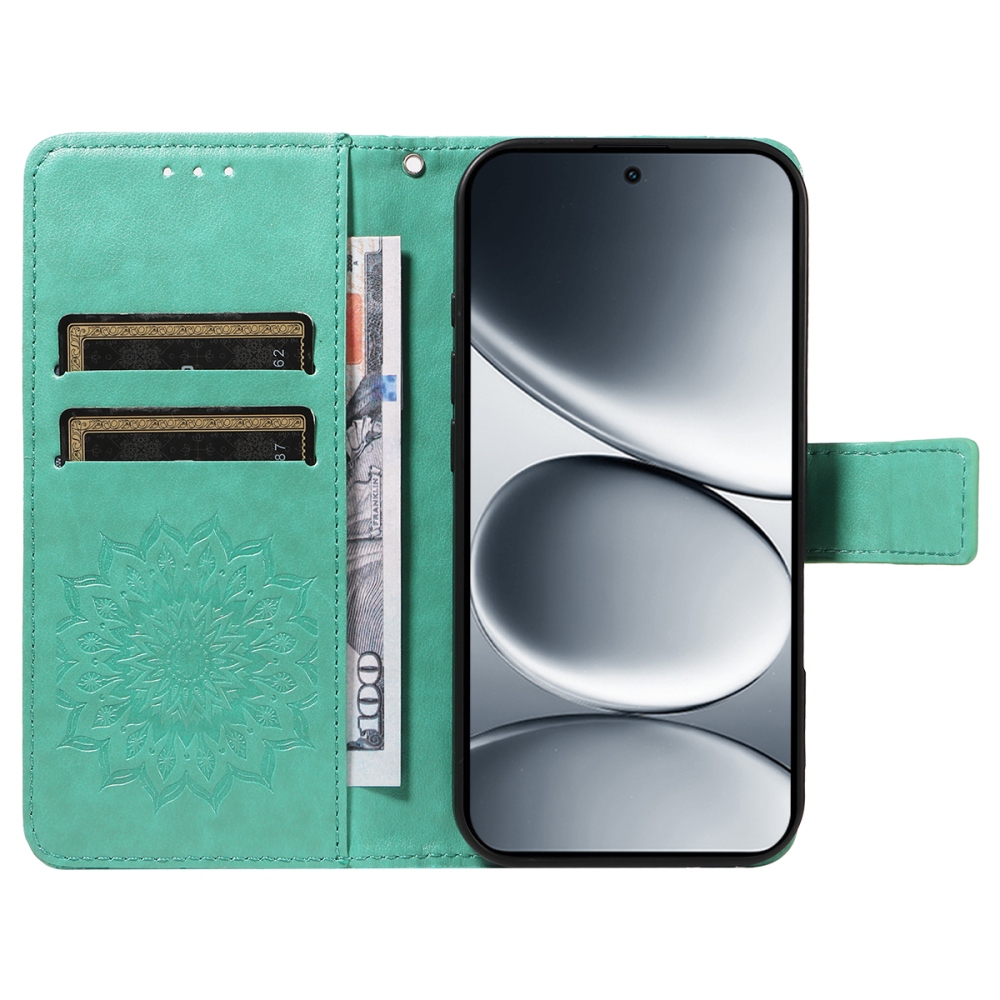 Sunflowers knížkové pouzdro na Xiaomi Redmi Note 15 Pro 5G - modrozelené