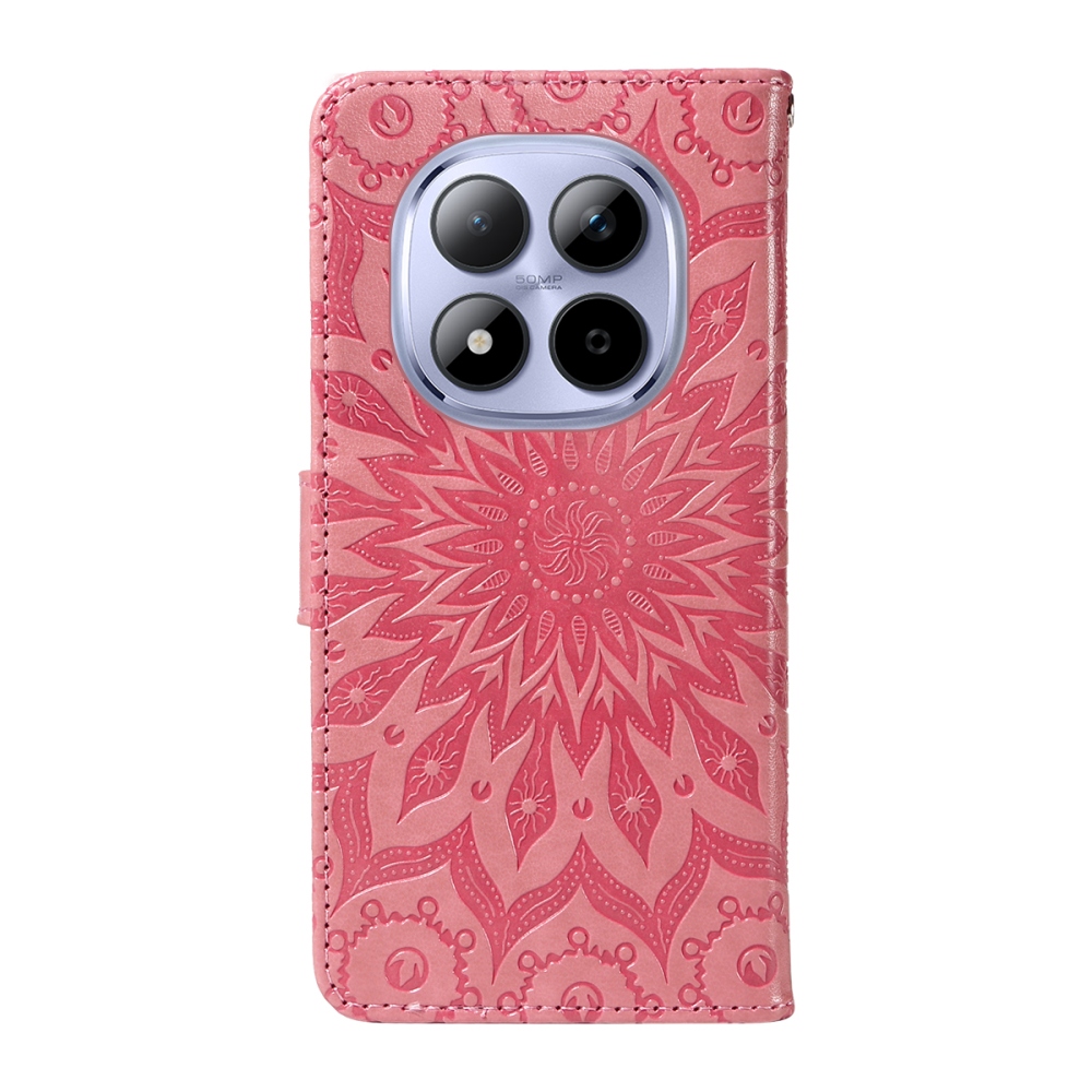 Sunflowers knížkové pouzdro na Xiaomi Redmi Note 15 Pro 5G - růžové