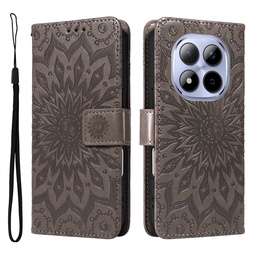 Sunflowers knížkové pouzdro na Xiaomi Redmi Note 15 Pro 5G - šedé