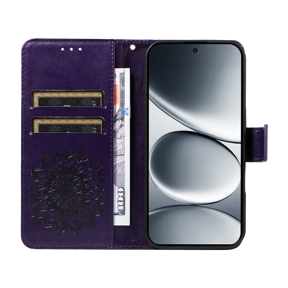 Sunflowers knížkové pouzdro na Xiaomi Redmi Note 15 Pro 5G - tmavěfialové