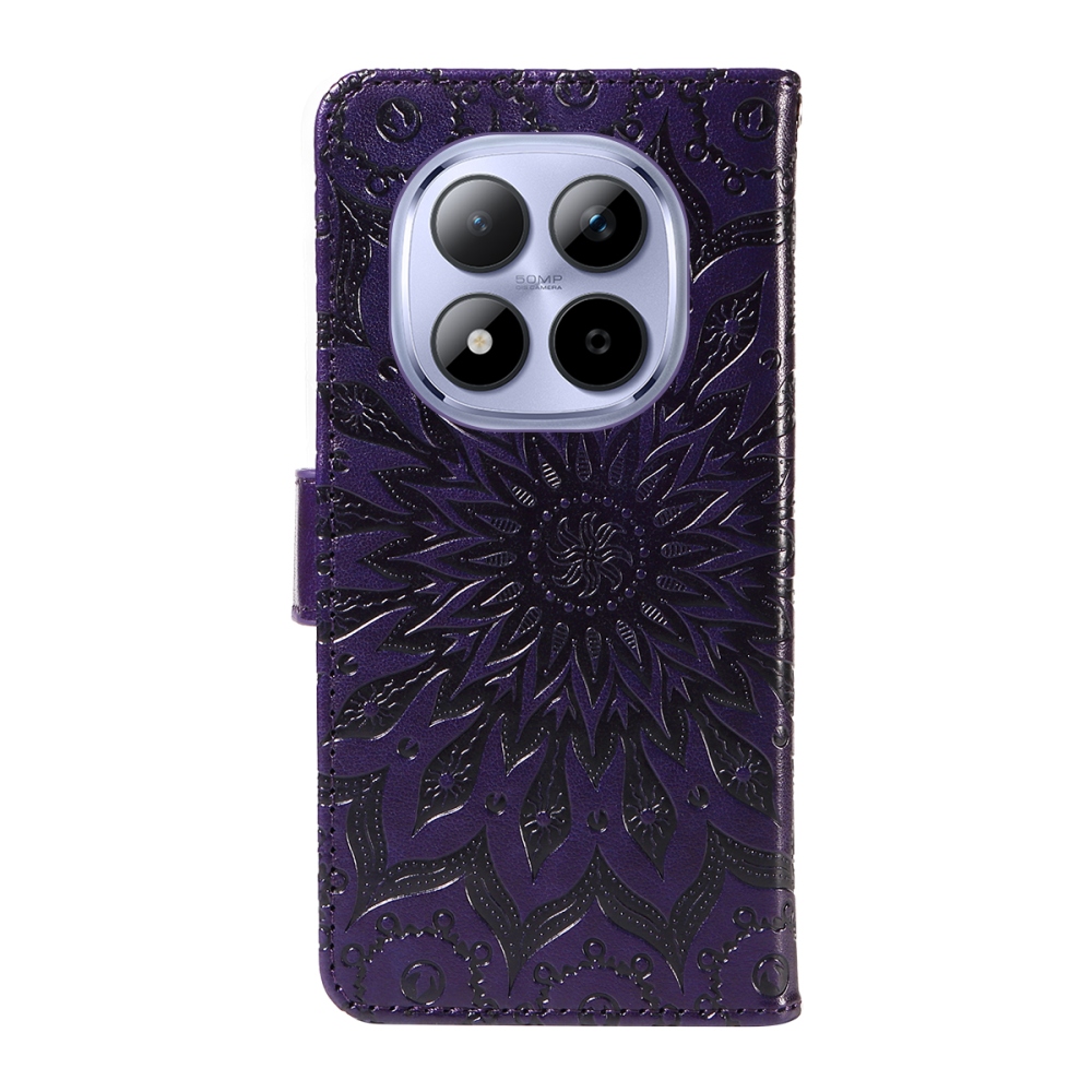 Sunflowers knížkové pouzdro na Xiaomi Redmi Note 15 Pro 5G - tmavěfialové