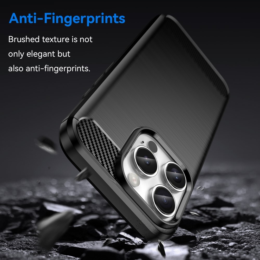 Carbon odolný gelový obal na iPhone 16 Pro - černý