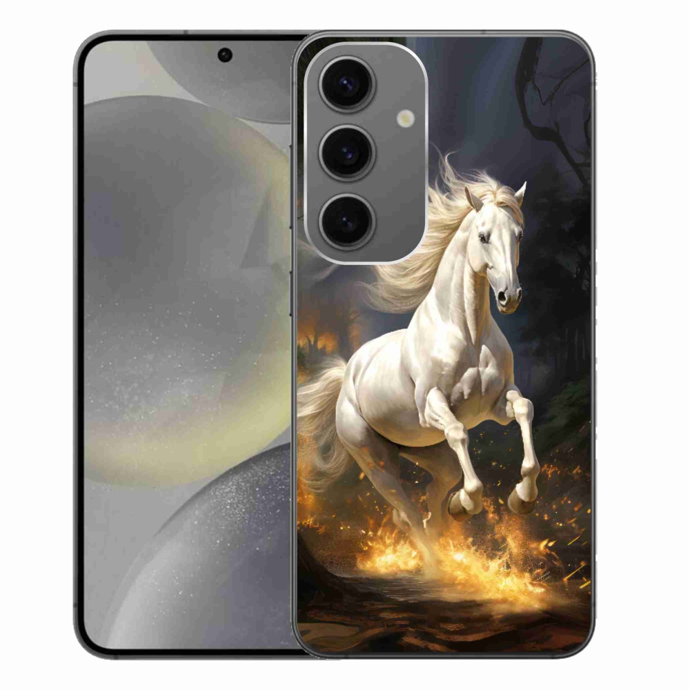 Gelový kryt mmCase na Samsung Galaxy S24+ - bílý kůň 2
