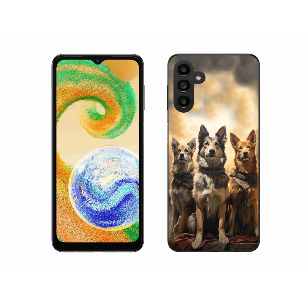 Gelový kryt mmCase na Samsung Galaxy A04s (164.7x76.7x9.1mm) - tři psi