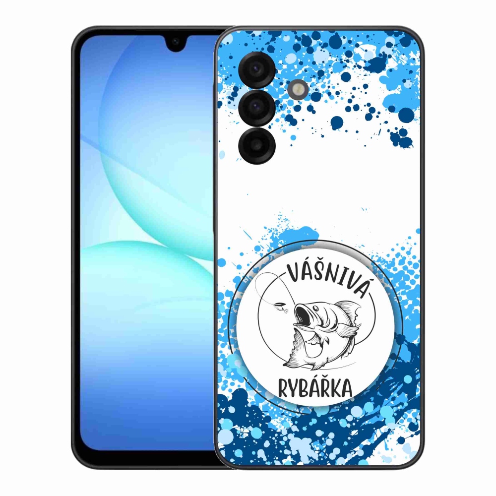Gelový kryt mmCase na Samsung Galaxy A17 5G - vášnivá rybářka bílé pozadí