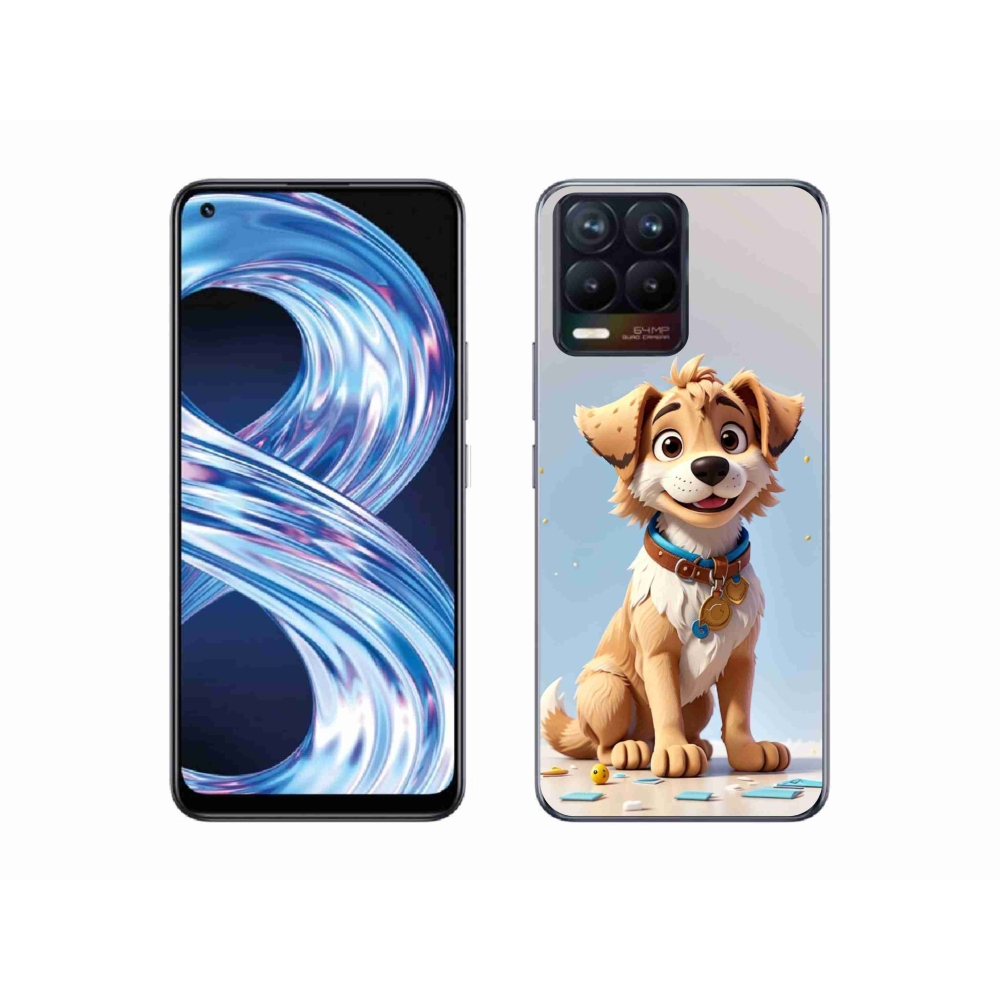 Gelový kryt mmCase na Realme 8 Pro - kreslené štěně