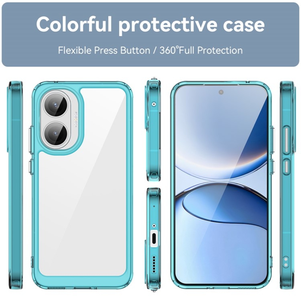 Gelový obal s pevnými zády na Xiaomi Poco F7 5G - světlemodrý