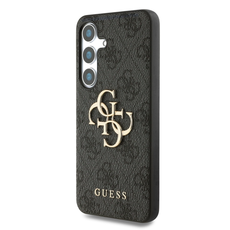 Guess PU 4G Metal Logo Zadní Kryt pro Samsung Galaxy S25+ Grey