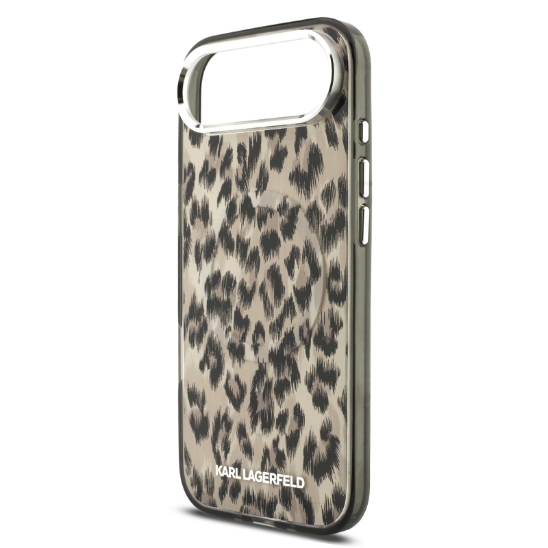 Karl Lagerfeld IML Leopard MagSafe Zadní Kryt pro iPhone Air Brown