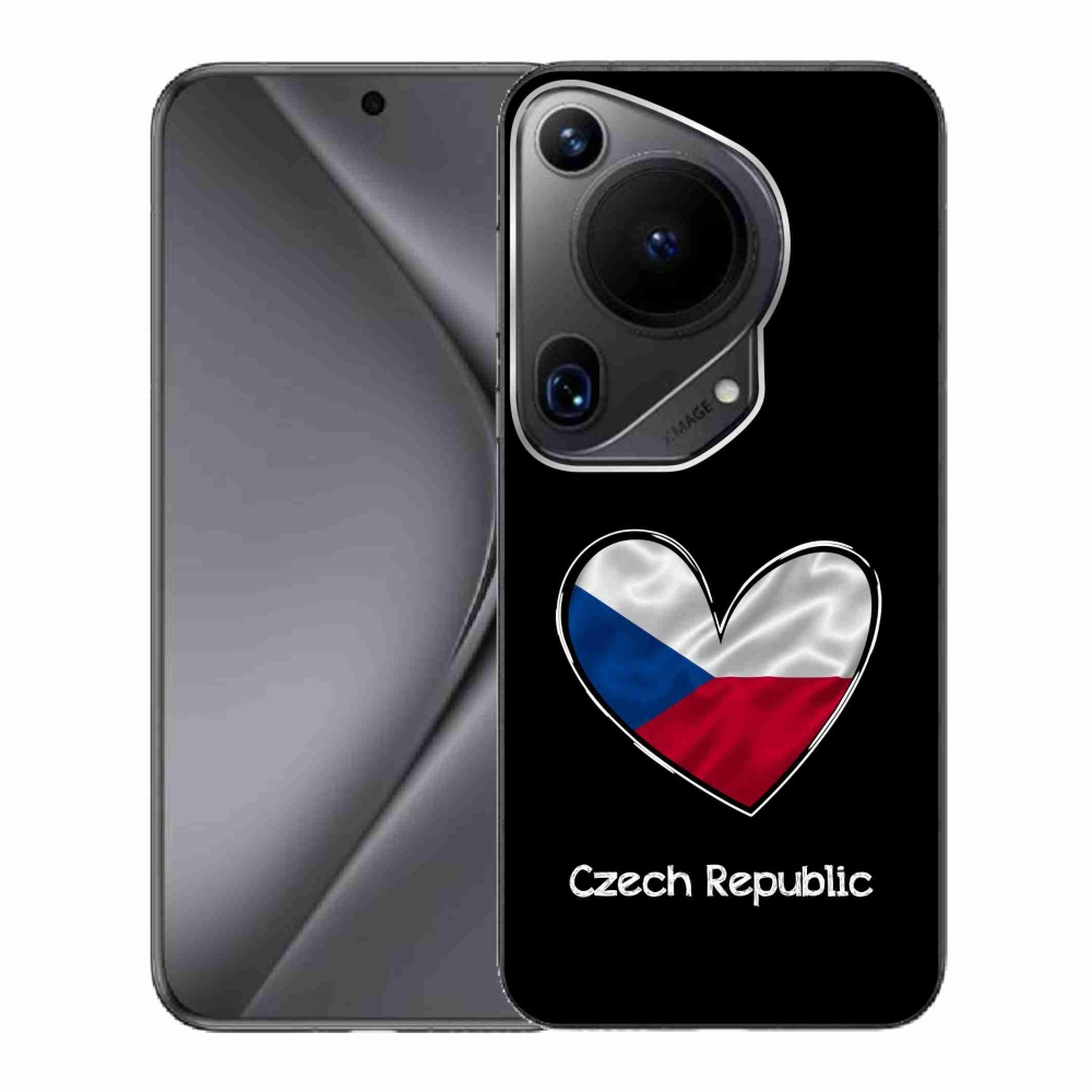 Gelový kryt mmCase na Huawei Pura 70 Ultra - vlajka srdce černé pozadí