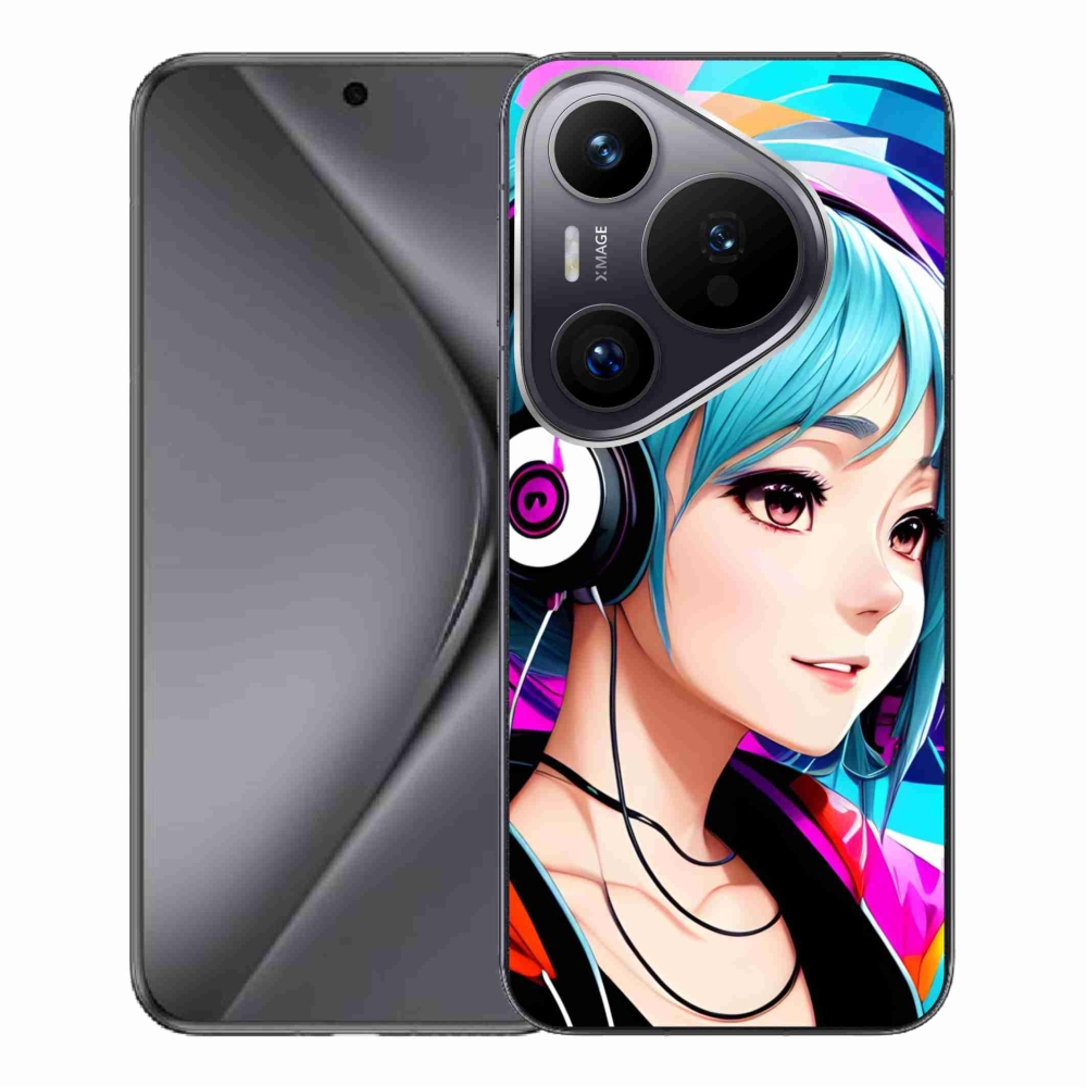 Gelový kryt mmCase na Huawei Pura 70 Pro - dívka se sluchátky