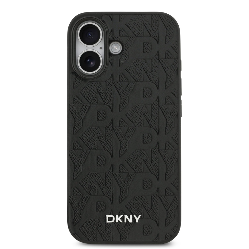 DKNY PU Leather Grid Pattern Magsafe Zadní Kryt pro iPhone 17 Black