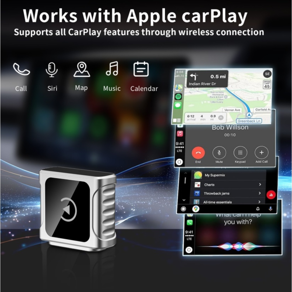 Swissten adaptér Carlink - Apple Carplay / Android Auto (+adaptér USB-A / USB-C)