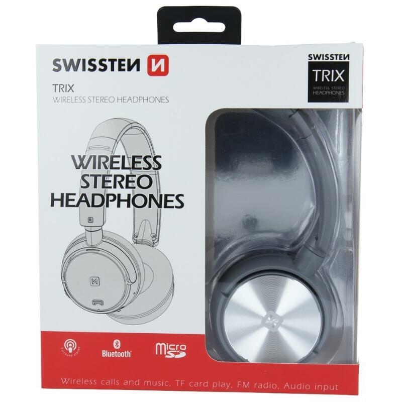 Swissten bluetooth stereo sluchátka Trix - stříbrnošedá