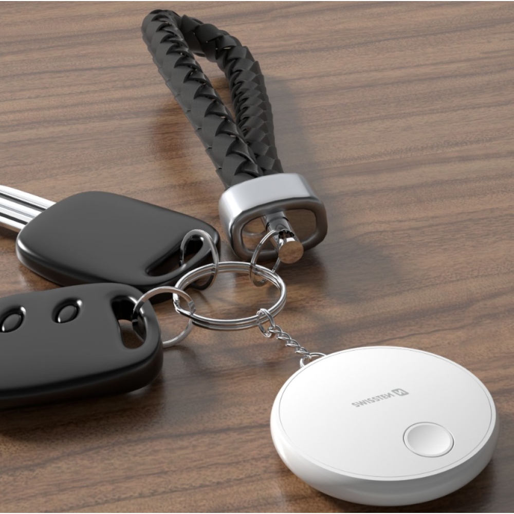 Swissten chytrý lokátor Find Tag s funkcí Apple Find My - bílý