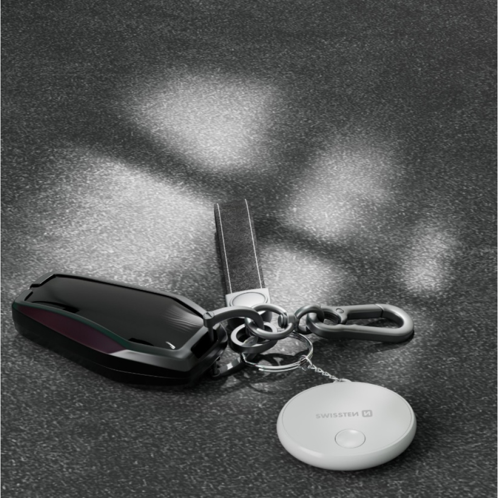 Swissten chytrý lokátor Find Tag s funkcí Apple Find My - bílý