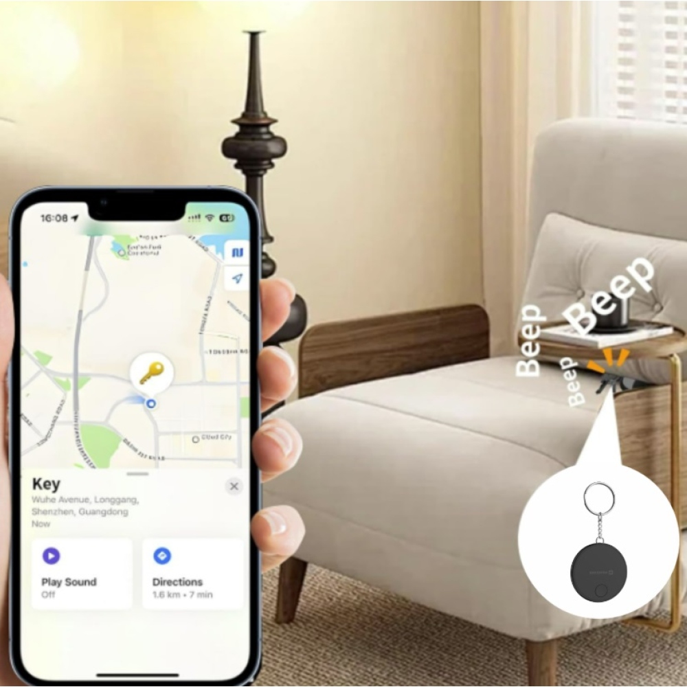 Swissten chytrý lokátor Find Tag s funkcí Apple Find My - černý
