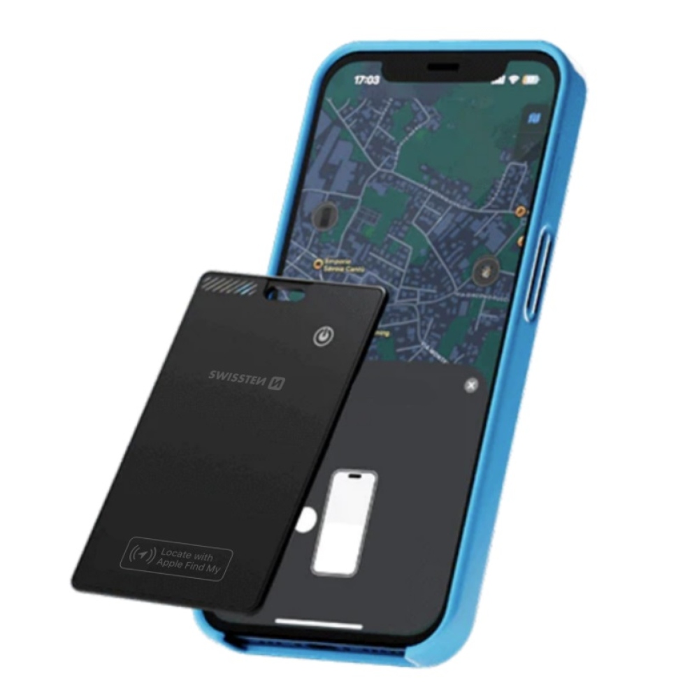 Swissten chytrý lokátor s funkcí Apple Find My - černý