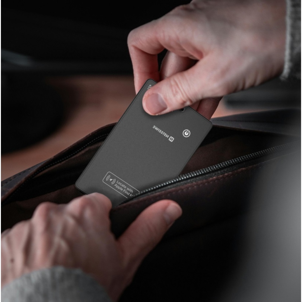 Swissten chytrý lokátor s funkcí Apple Find My - černý