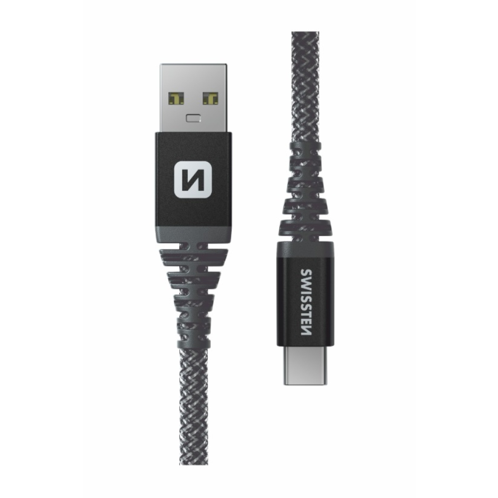 Swissten datový kabel Aramid Reinforced USB/USB-C 1,5m - antracitový