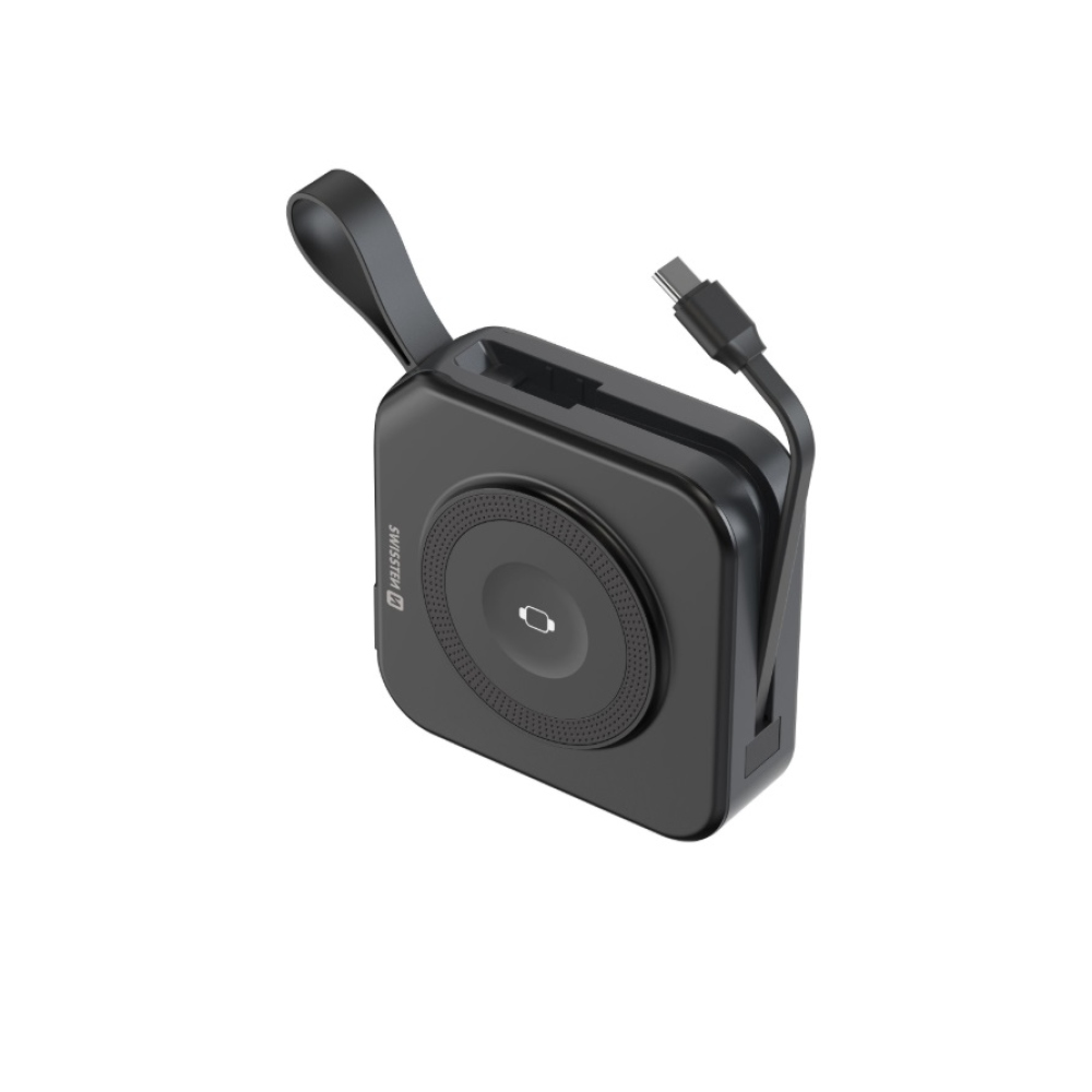 Swissten powerbanka All-in-one Pro s vyměnitelnými vidlicemi (USA, EU, UK) 10000 mAh 20 W - černá