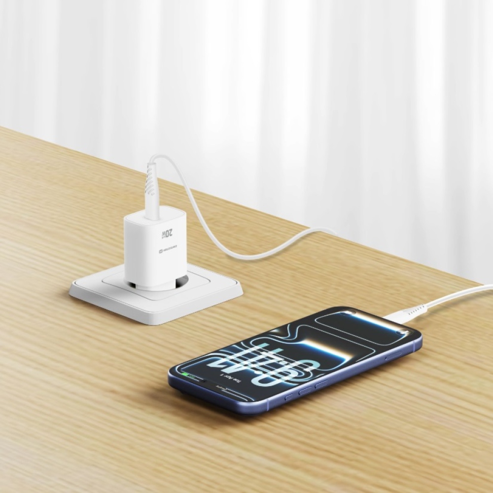SWISSTEN síťový adaptér edge GaN 1x USB-C PD 20W - bílý