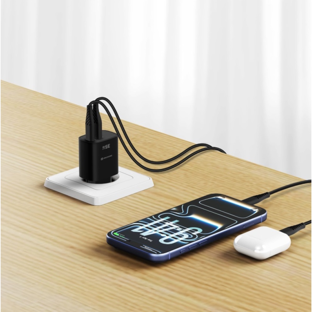 SWISSTEN síťový adaptér edge GaN 1x USB-C PD 35W + 1x USB-A 18W QC - černý
