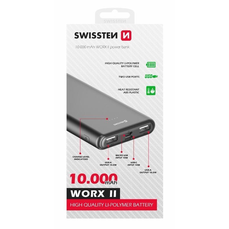 Swissten Worx II Powerbank 10000 mAh 10,5W
