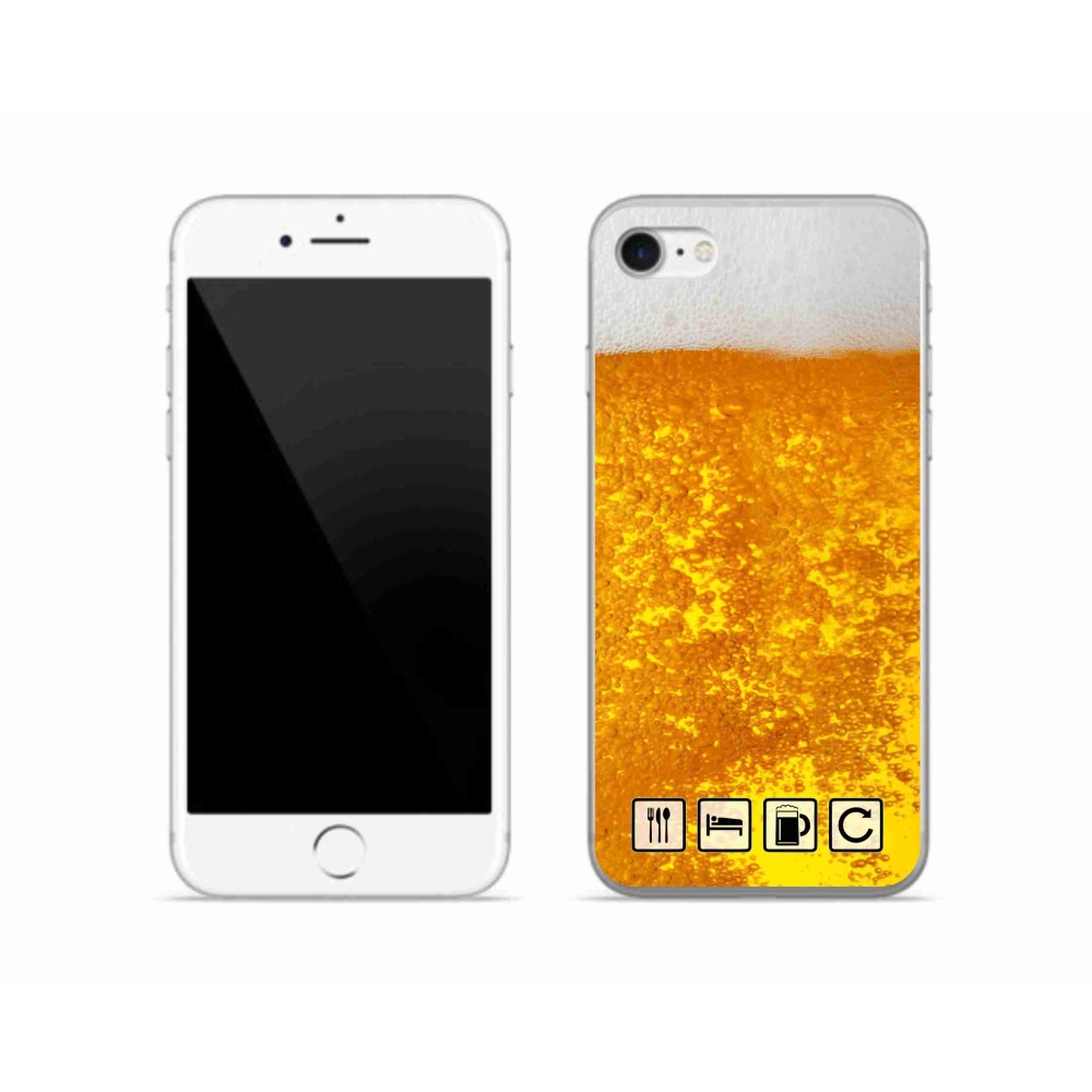 Gelový kryt mmCase na iPhone SE (2020) - pivní motiv 3