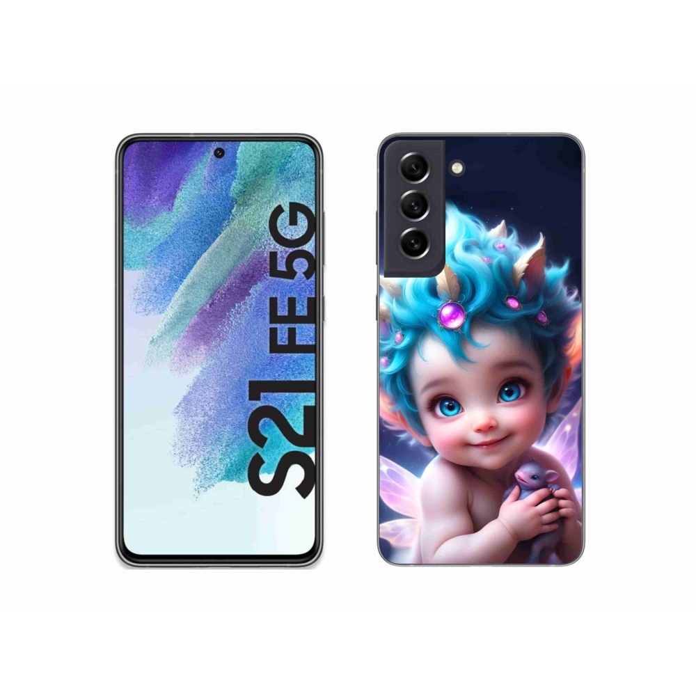 Gelový kryt mmCase na Samsung Galaxy S21 FE 5G - dítě s motýlími křídly
