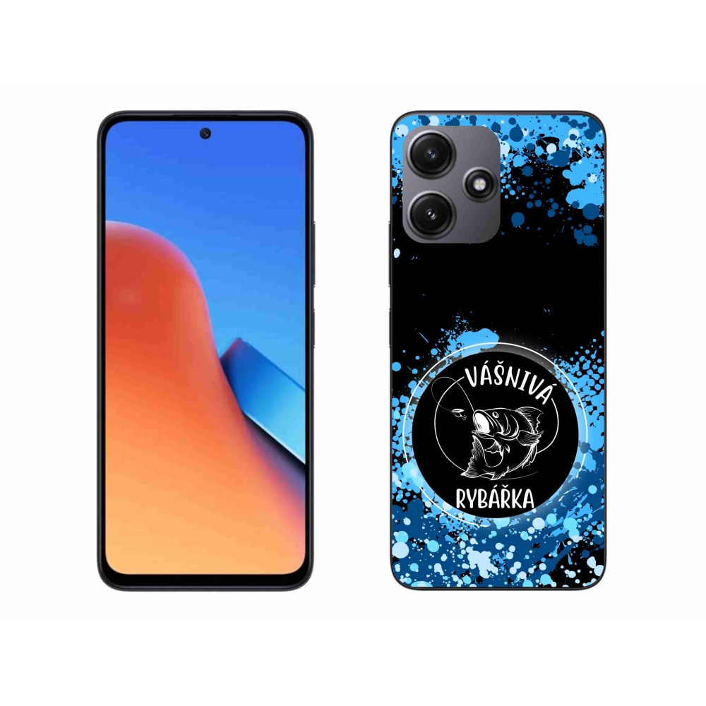 Gelový kryt mmCase na Xiaomi Redmi 12 5G - vášnivá rybářka černé pozadí