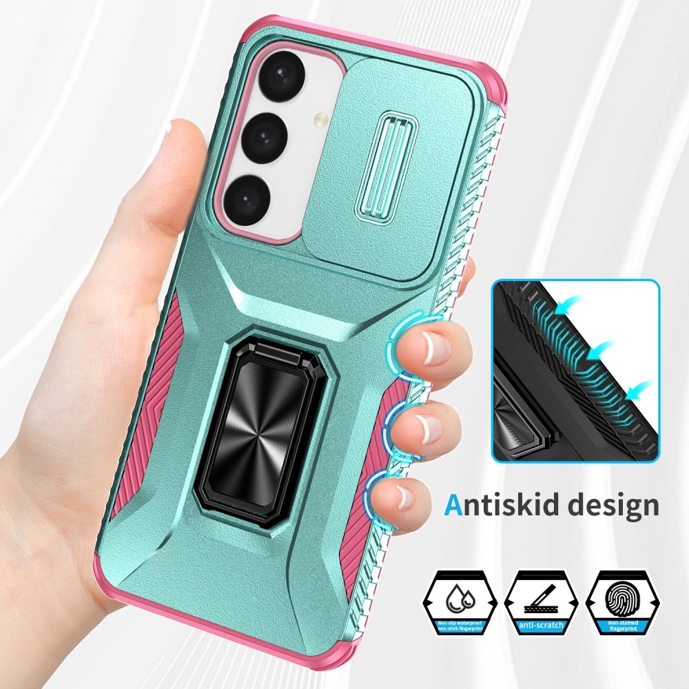 Slip odolný kryt na Samsung Galaxy S24+/S25+ - modrozelený/růžový