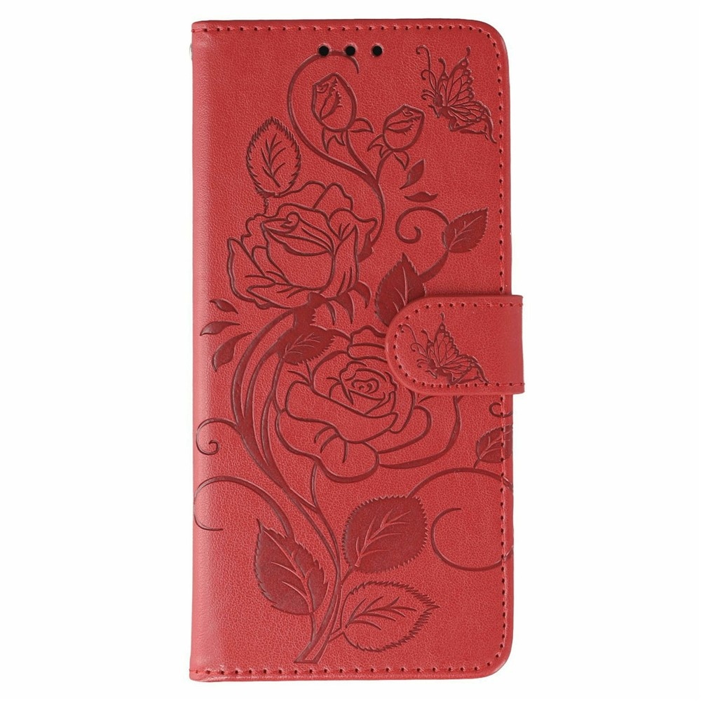 Roses knížkové pouzdro na Xiaomi Redmi 15 5G - červené