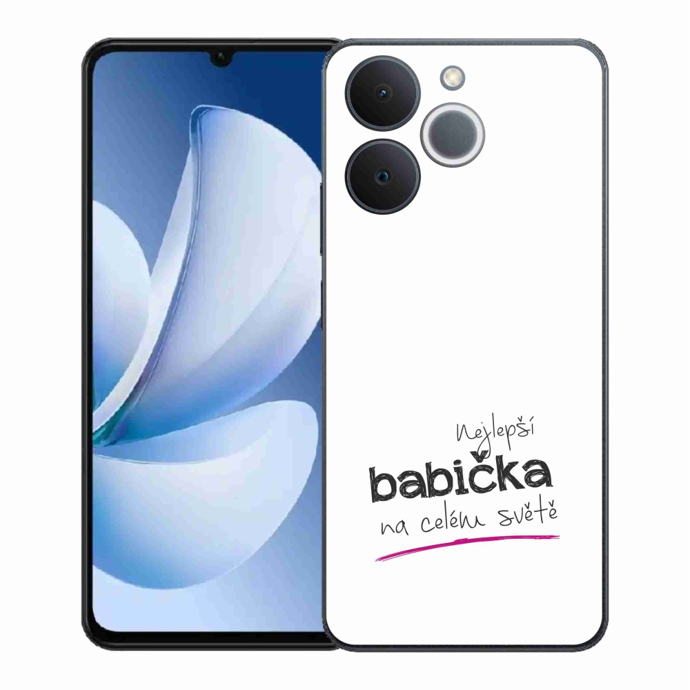 Gelový kryt mmCase na Realme Note 70T - nejlepší babička 4 bílé pozadí