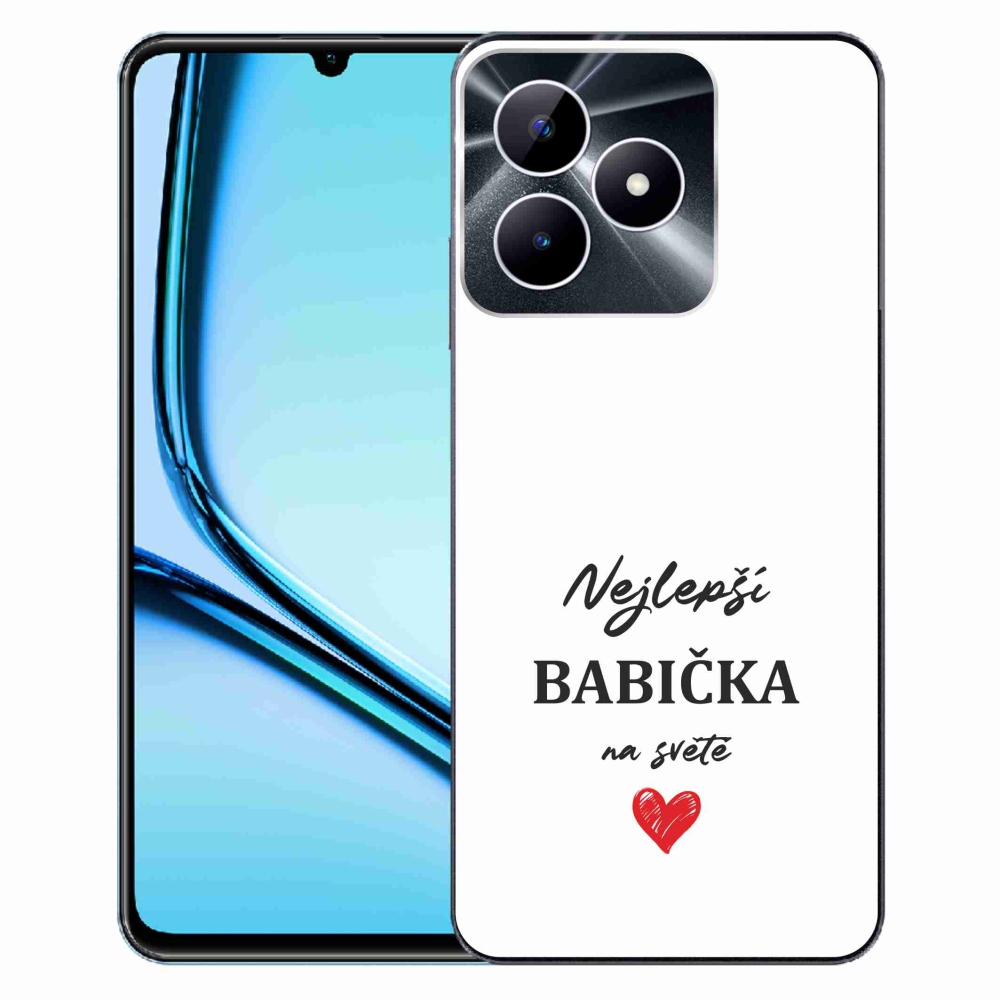 Gelový kryt mmCase na Realme Note 50 - nejlepší babička 1 bílé pozadí