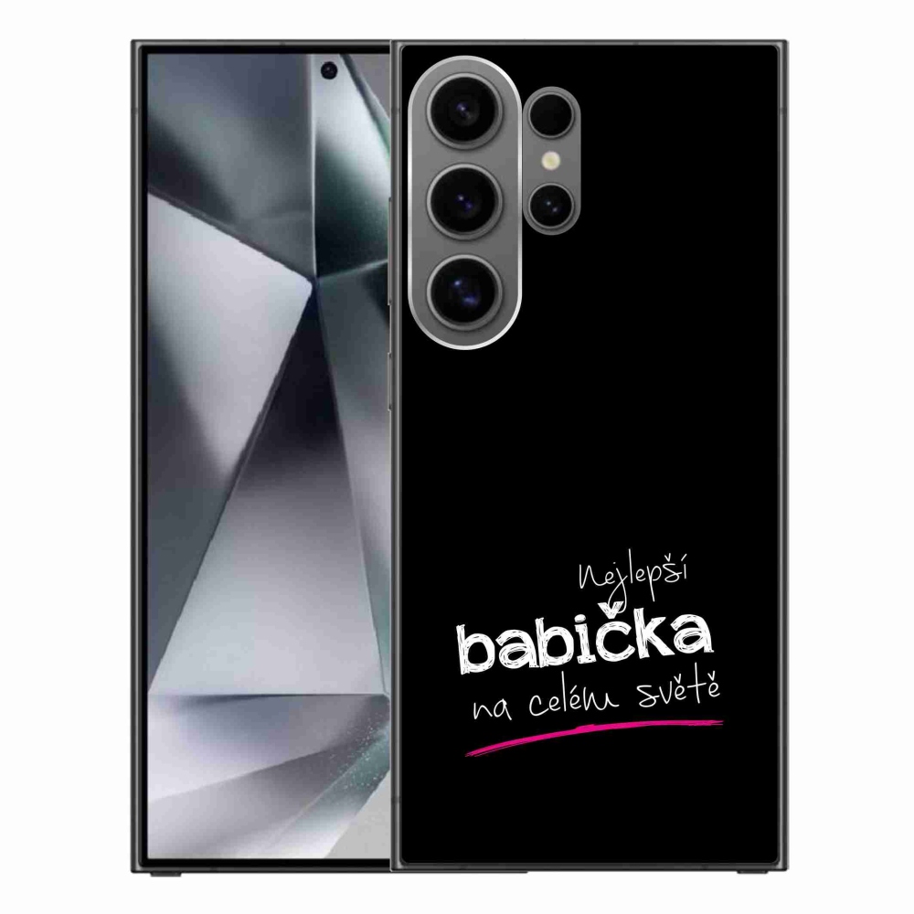 Gelový kryt mmCase na Samsung Galaxy S24 Ultra - nejlepší babička 4 černé pozadí