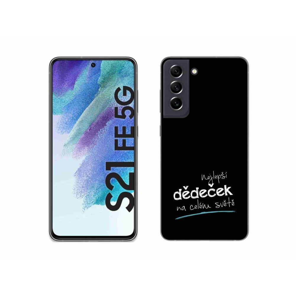 Gelový kryt mmCase na Samsung Galaxy S21 FE 5G - nejlepší dědeček 3 černé pozadí