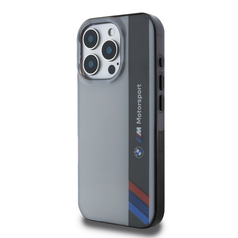 BMW IML Motorsport Vertical Stripe Zadní Kryt pro iPhone 16 Pro Max Grey