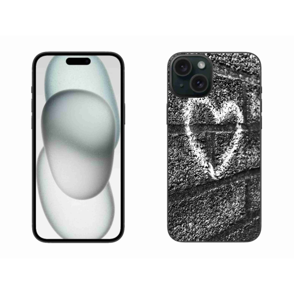 Gelový kryt mmCase na iPhone 15 Plus - srdce na zdi