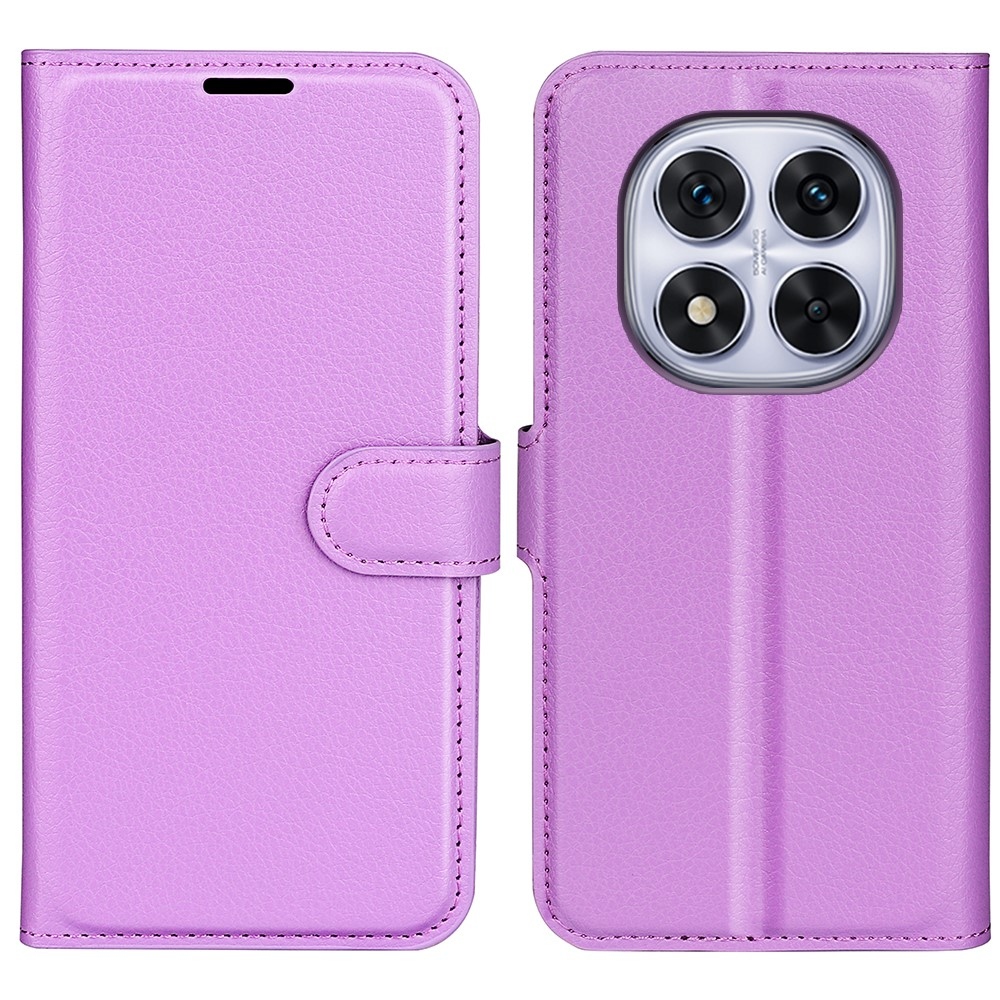 Litchi knížkové pouzdro na Xiaomi Redmi Note 14 Pro 5G/Poco X7 5G - fialové