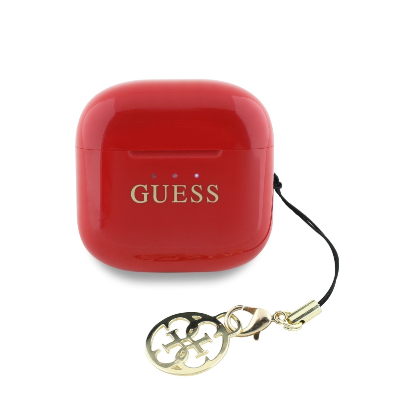 Guess Classic Logo Charm TWS Bezdrátová Sluchátka Red