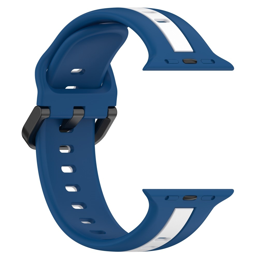 Strap silikonový řemínek na Apple Watch Ultra/Ultra 2 49mm/SE/SE 2022/2023 44mm/9/8/7 45mm/6/5/4 44mm/3/2/1 42 mm - modrý/bílý