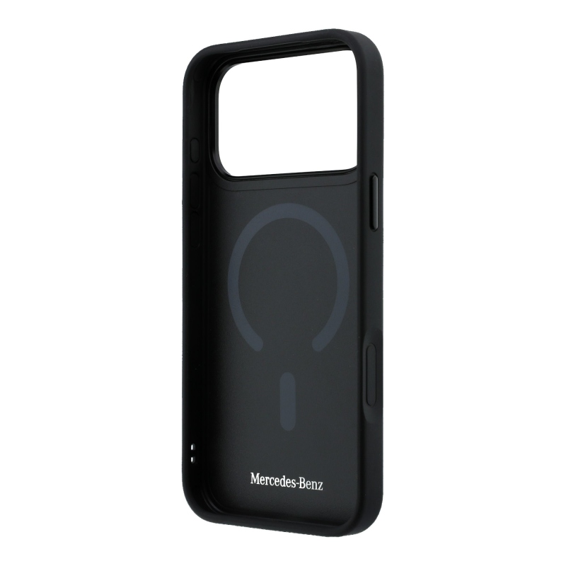 Mercedes PU Leather 3D MagSafe Zadní Kryt pro iPhone 17 Pro Max Black