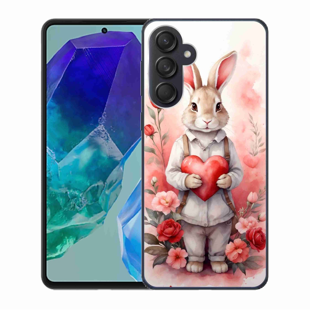 Gelový kryt mmCase na Samsung Galaxy M55 5G - zajíc se srdíčkem