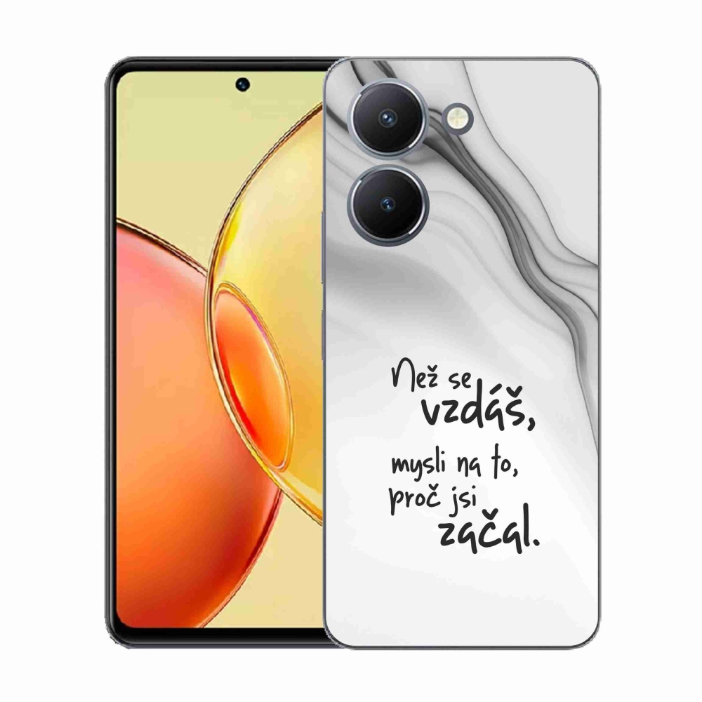 Gelový kryt mmCase na Vivo Y36 - citát 2 bílé pozadí