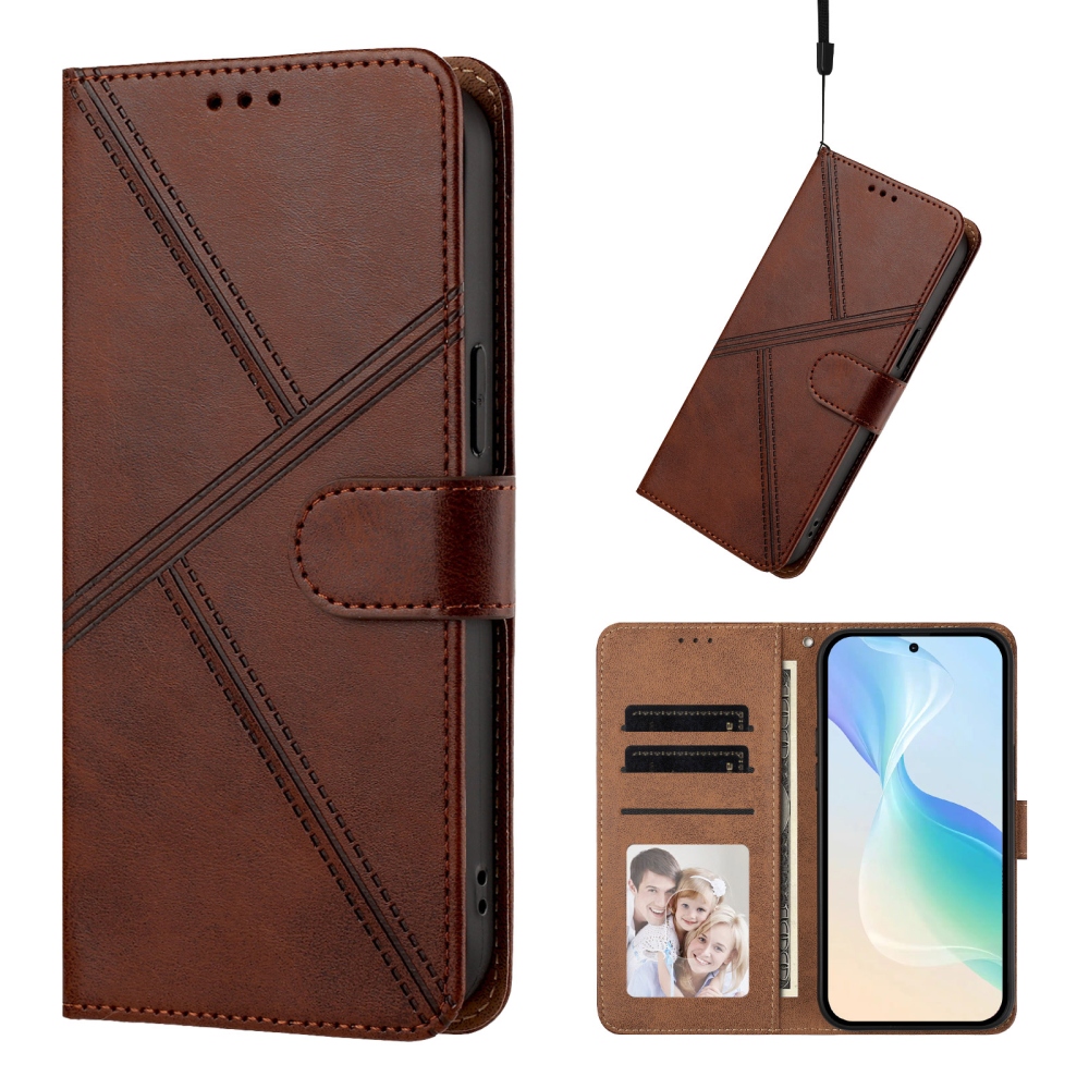 T-Shape knížkové pouzdro na mobil Xiaomi Redmi Note 17 Pro 5G - hnědé