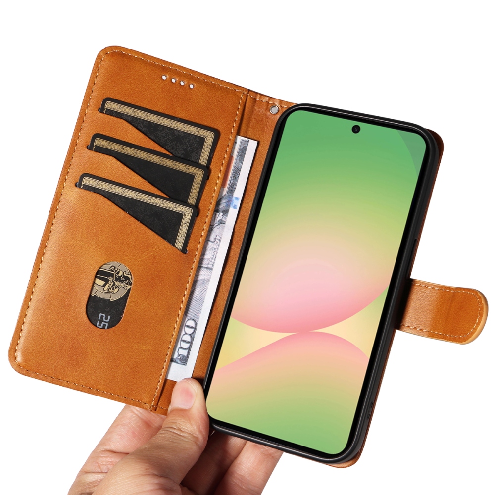 T-Shape knížkové pouzdro na Samsung Galaxy A57 5G - hnědé