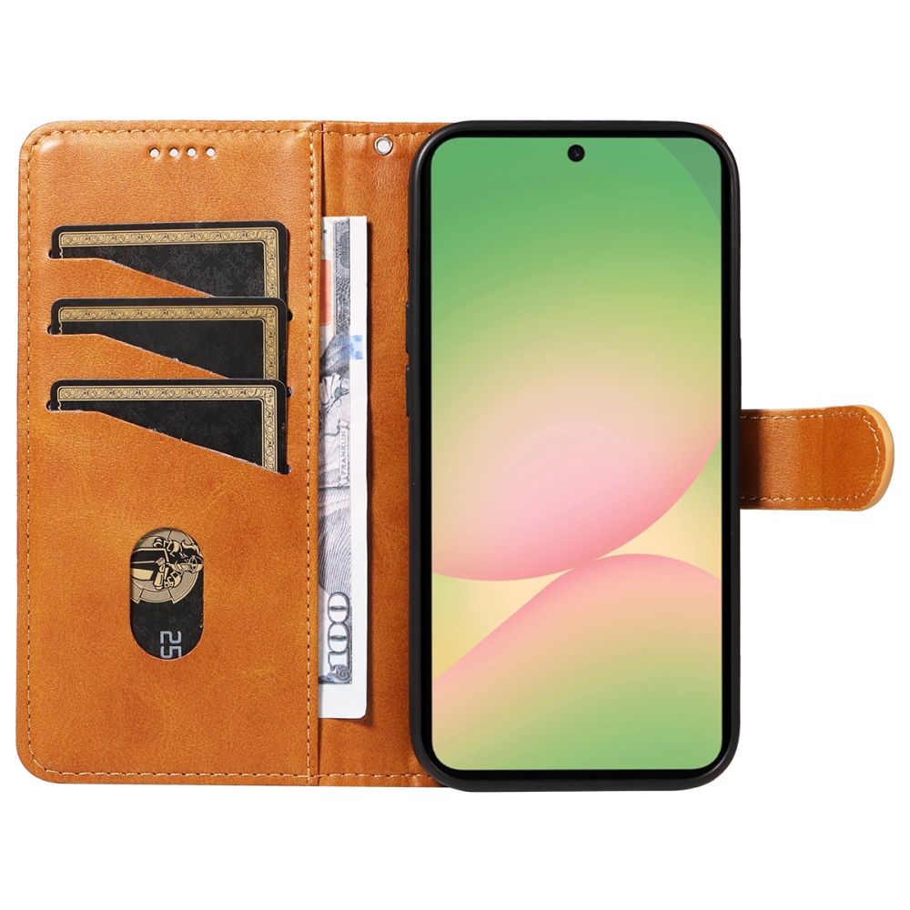 T-Shape knížkové pouzdro na Samsung Galaxy A57 5G - hnědé