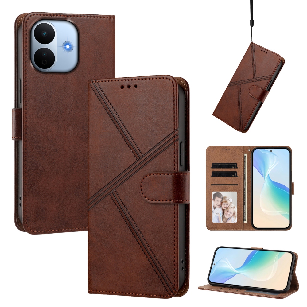 T-Shape knížkové pouzdro na Xiaomi Redmi Note 17 Pro Max 5G - hnědé