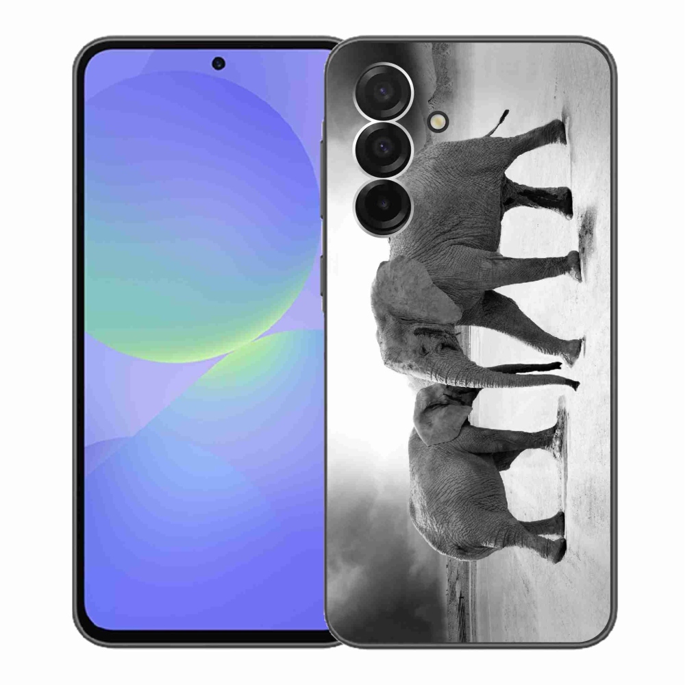 Gelový kryt mmCase na Samsung Galaxy A36 5G - černobílí sloni